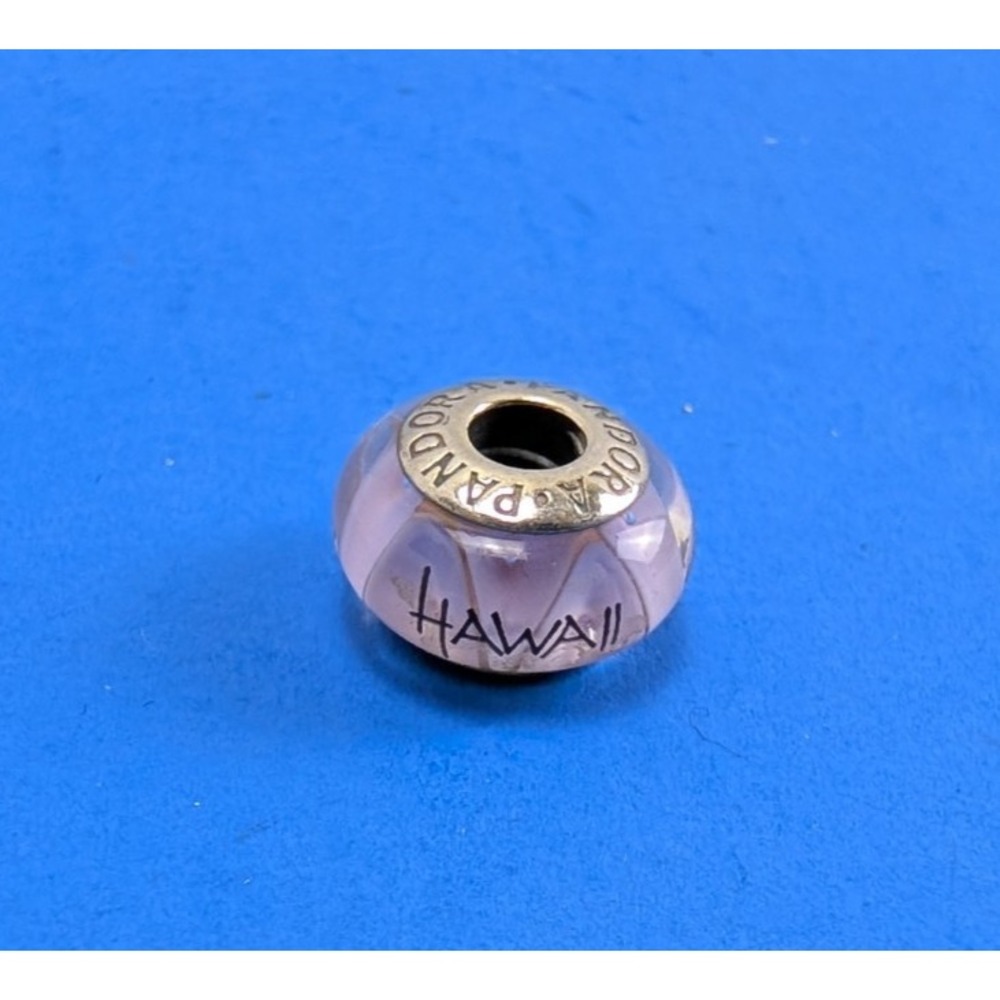 Pandora x Murano 925 Sterling Silver ALE Hawaii Glass Bead Pink